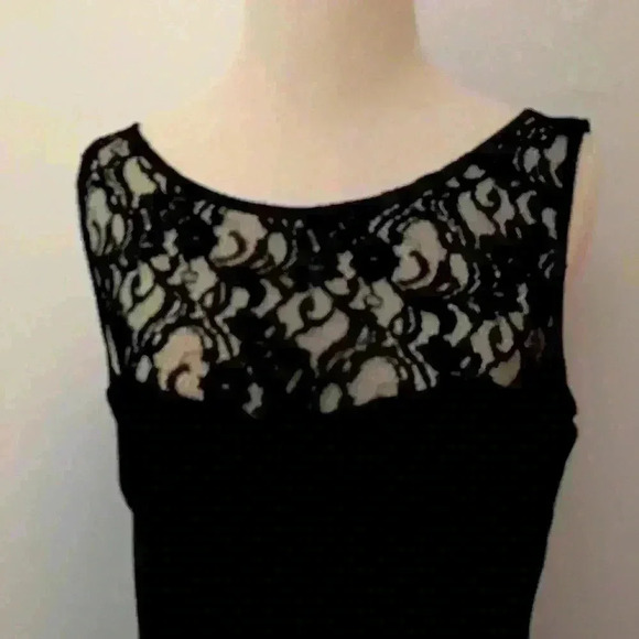Aqua Black Dress with Lace Bodice Size M - Picture 1 of 8
